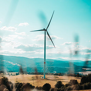 Windturbine on a hill