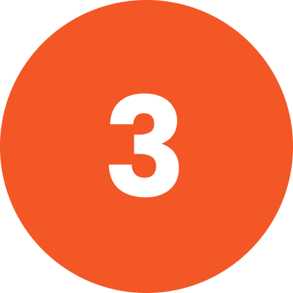 White number three inside of an orange circle