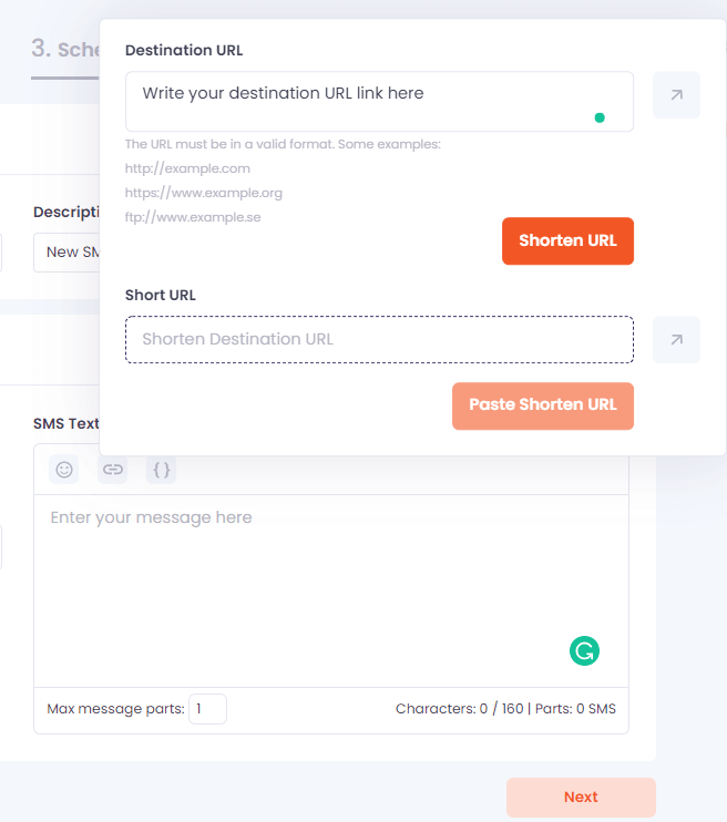 How to shorten URL in sms