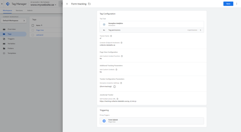 Set up web trackin with GTM, Form tracking Google Tag manager