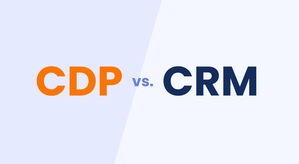 An illustration with the words CDP vs CRM that introduces the subject key differences between a CDP and CRM