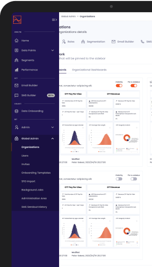 Data Talks Sports CDP a image over the CDPs dashboards and the menu