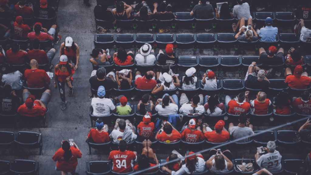 Half full seating section at an arena