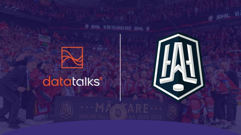 Logos of data talks and hockeyallsvenskan for text about unvealing data-driven strategies in Hockeyallsvenskan