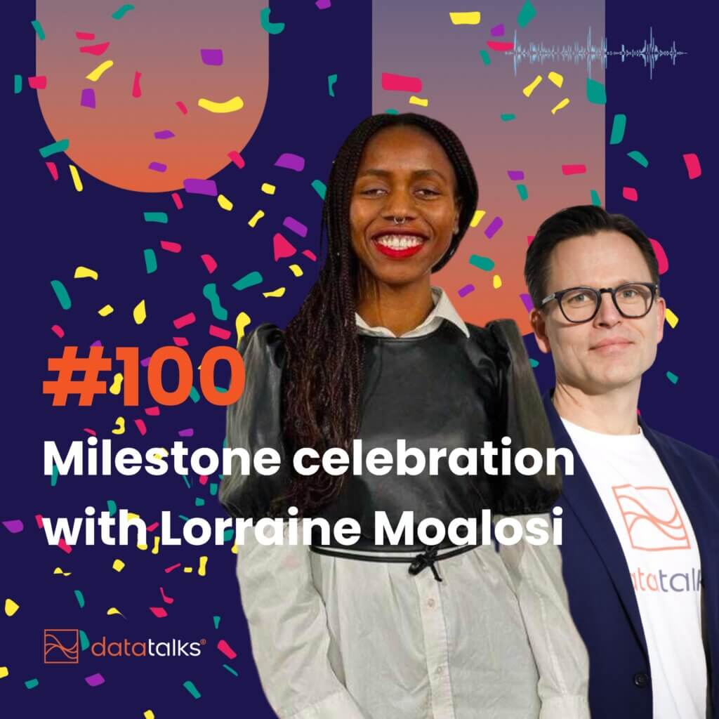 Celebratory cover of the podcast with Lorraine and Stefan