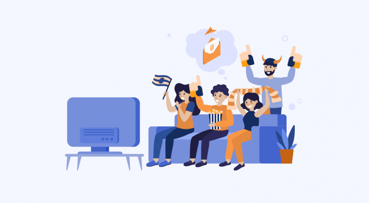 Frame Family watching sports on TV